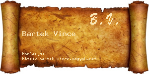 Bartek Vince névjegykártya